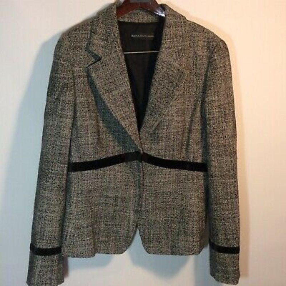 NWT! Vintage Dana Buchman Velvet Trimmed Wool Blend Blazer size 24